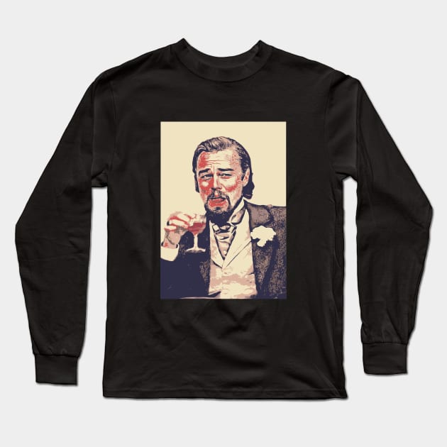 leonardo the famous django meme Long Sleeve T-Shirt by Naive Rider